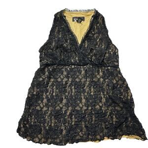 INC Babydoll S Black Lace Overlay Y2K Whimsigoth Fairy Grunge Retro Goth Vamp